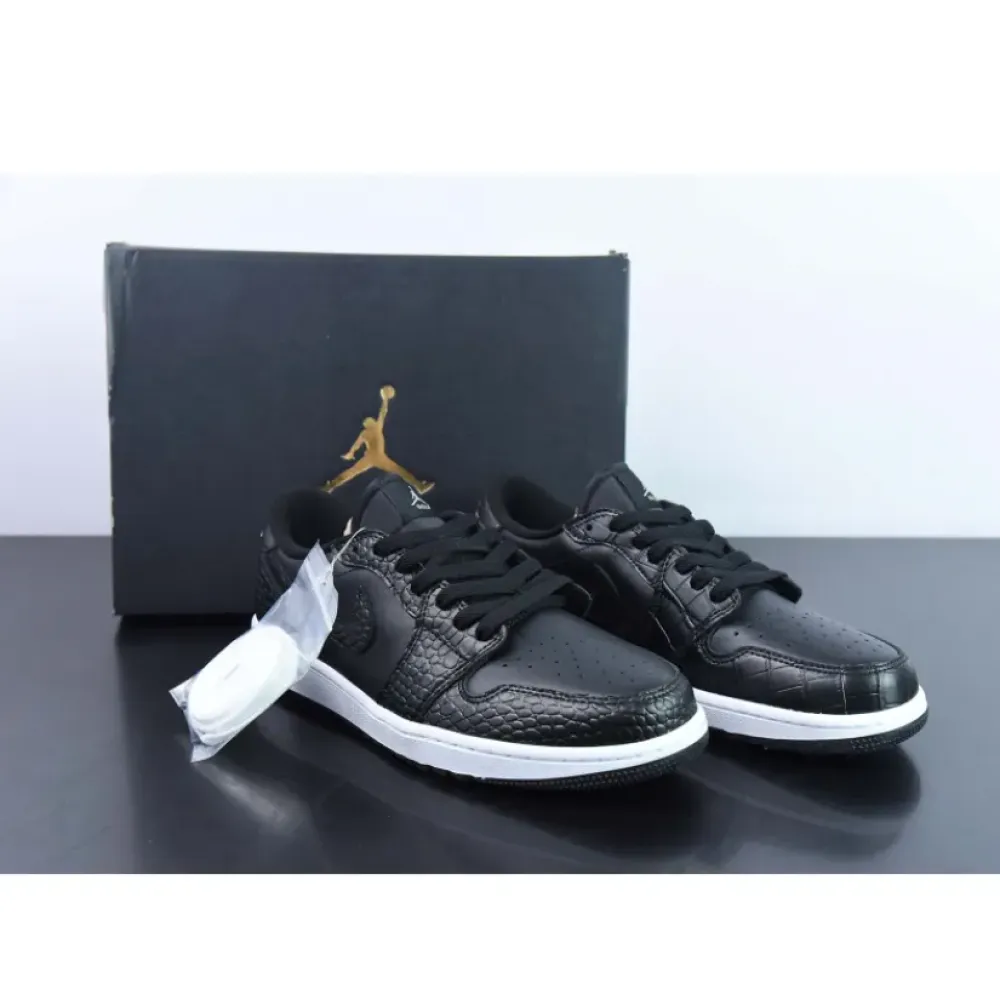Air Jordan 1 Low Golf “Black Croc” Black/Iron Grey-White  DD9315-003