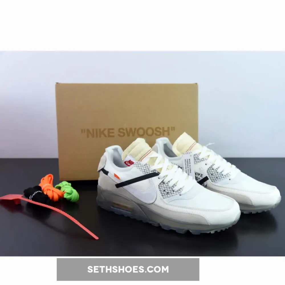 OFF-WHITE x Nike Air Max 90 ‘Ice’ White Muslin  AA7293-100