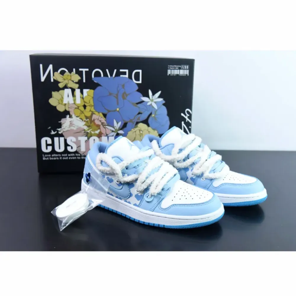Custom Air Jordan 1 Low “White/Ice Blue