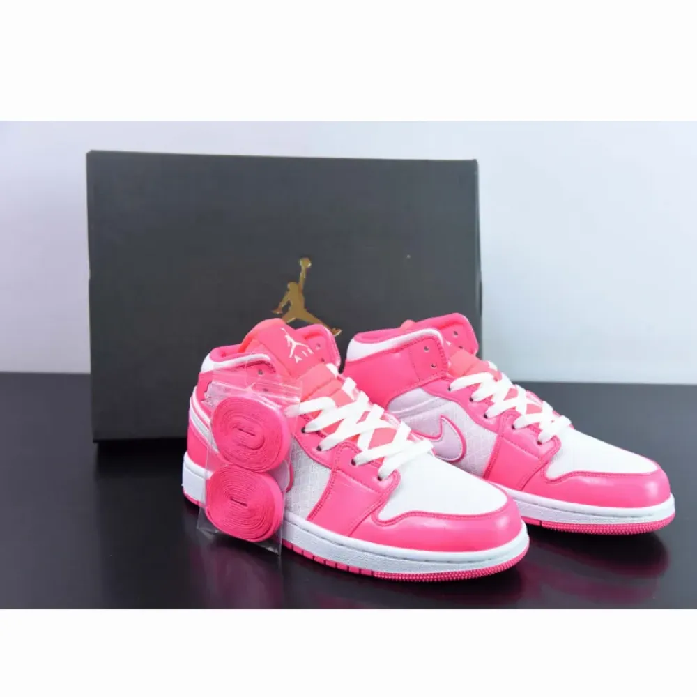 Air Jordan 1 Mid Hyper Pink White  555112-611