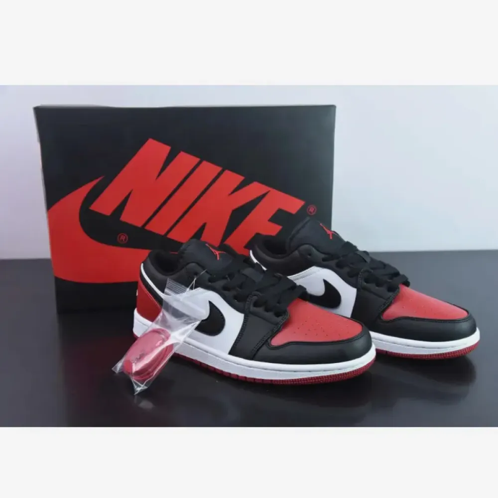 Air Jordan 1 Low “Bred Toe” White/Black-Varsity Red  553558-161