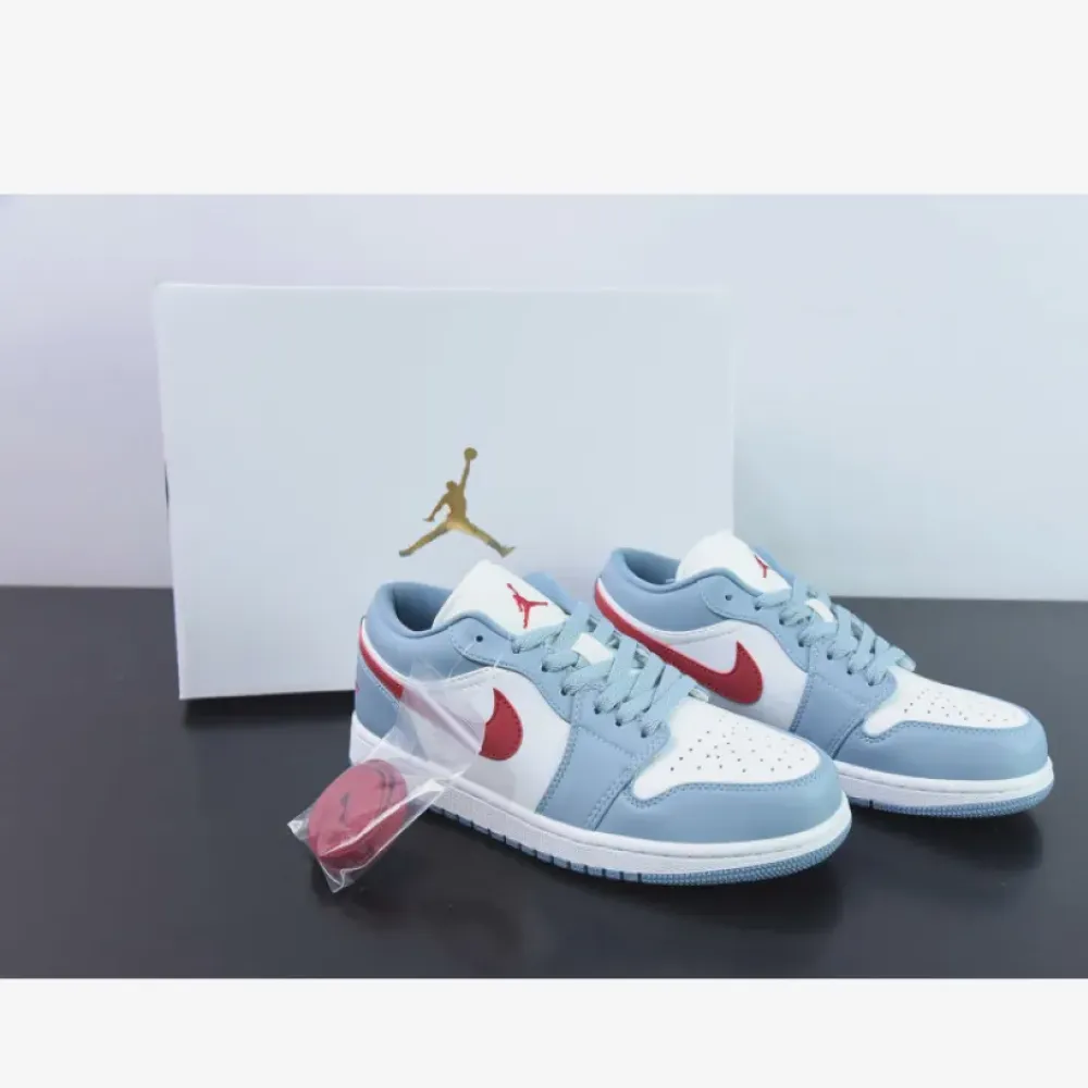 Air Jordan 1 Low Blue Grey Dune Red  DC0774-164