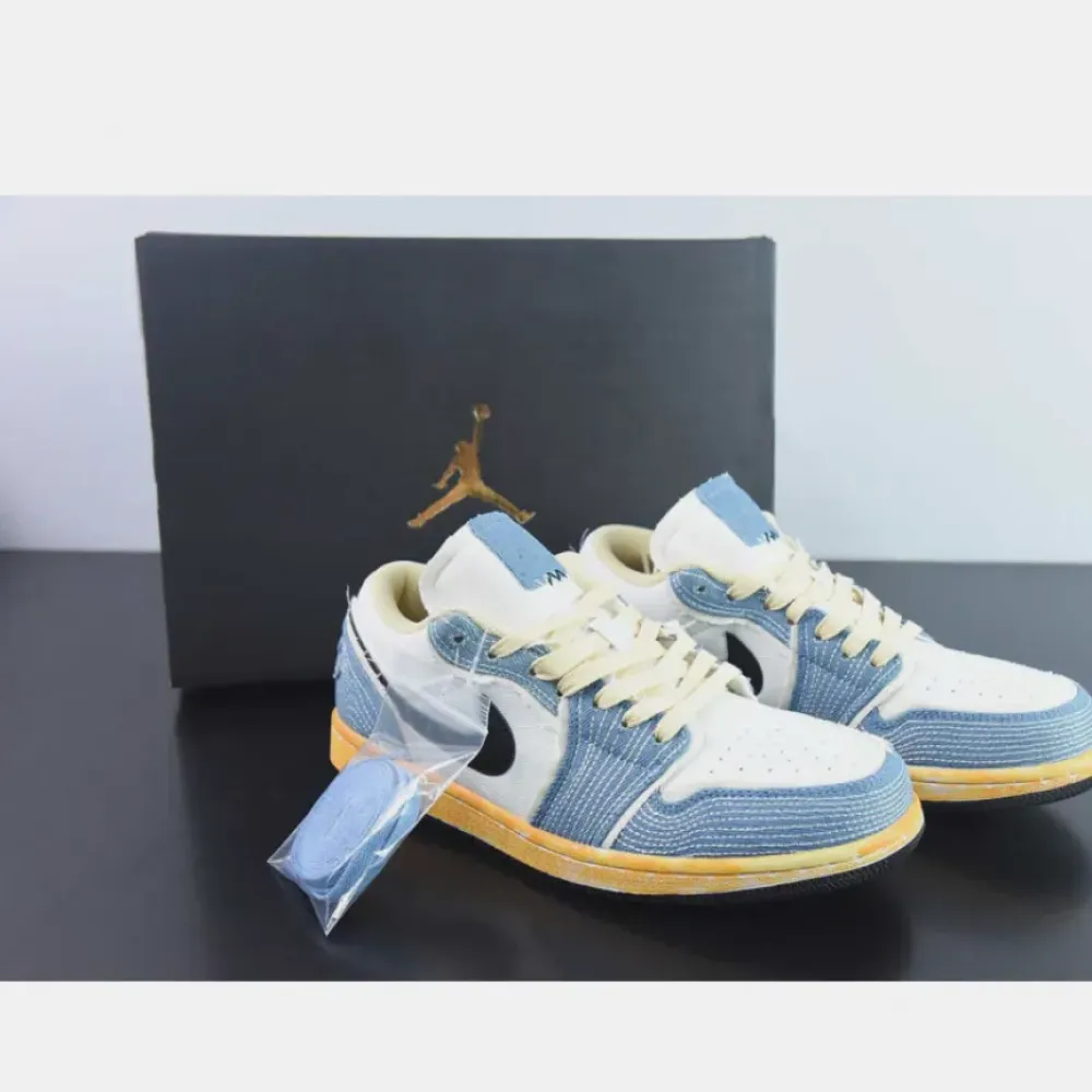 Air Jordan 1 Low ‘Sashiko’ Ashen Slate/Black-Pale Ivory-Sesame FN7670-493