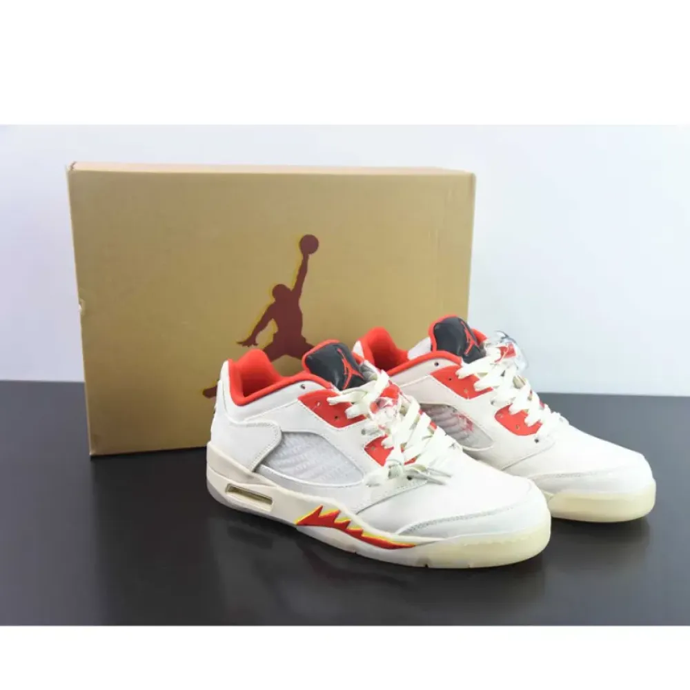 Air Jordan 5 Low “CNY” Sail/Chile Red-Opti Yellow  DD2240-100