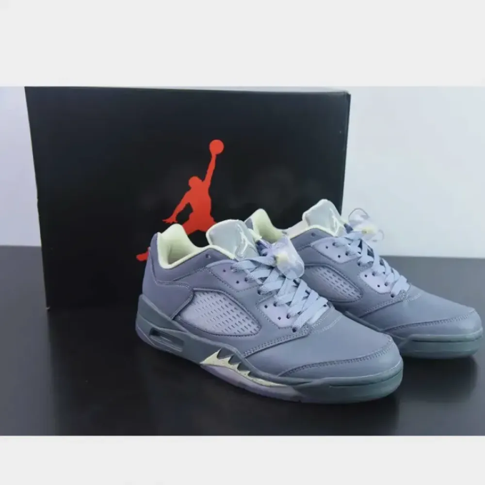 Air Jordan 5 Low Indigo Haze/Fire Red-Metallic Silver-Grey  FJ4563-500