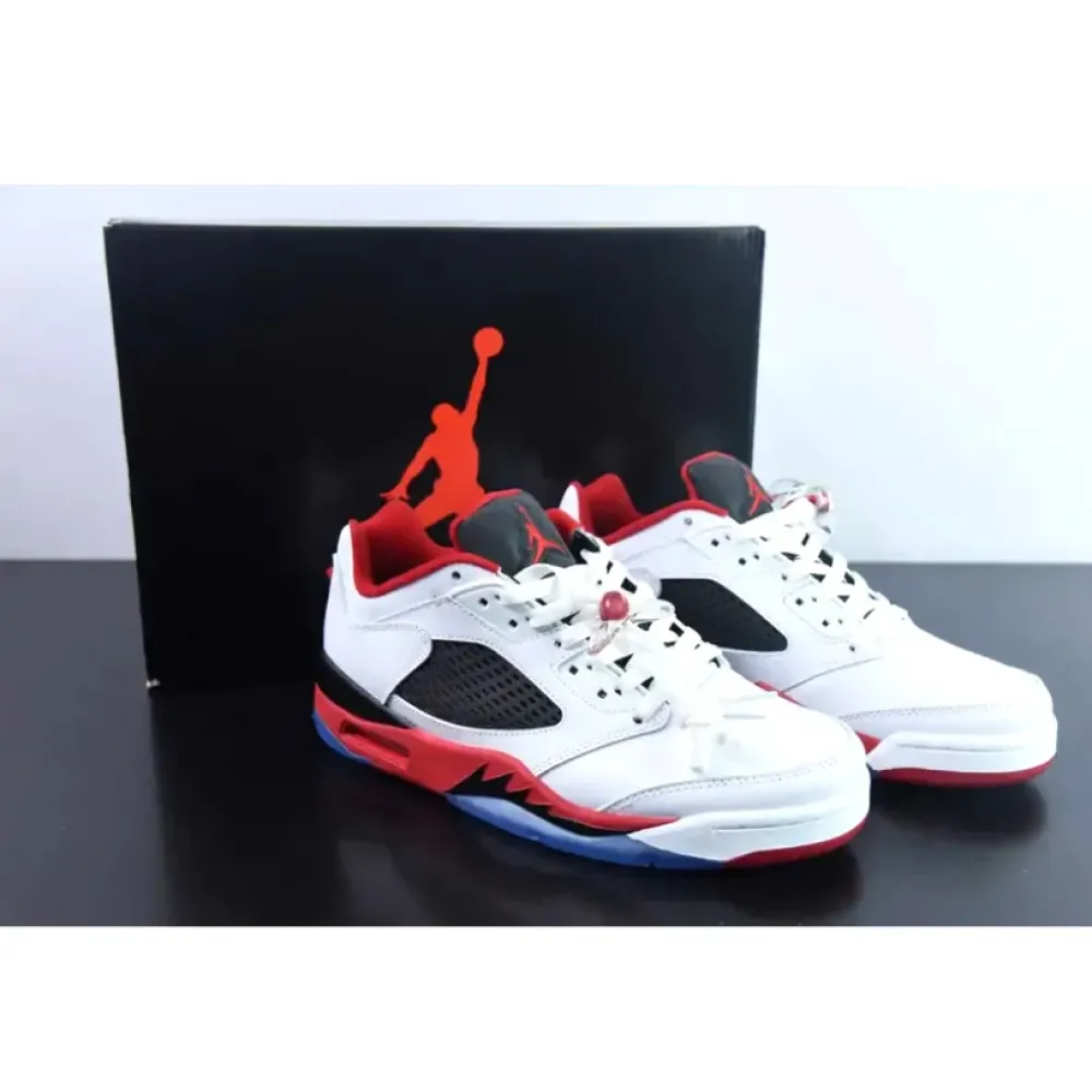 Air Jordan 5 Low White/Fire Red-Black  819171-101