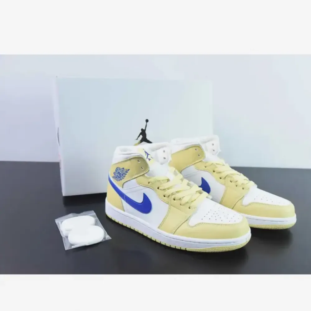 Air Jordan 1 Mid Lemon Wash/White/Lapis  BQ6472-701