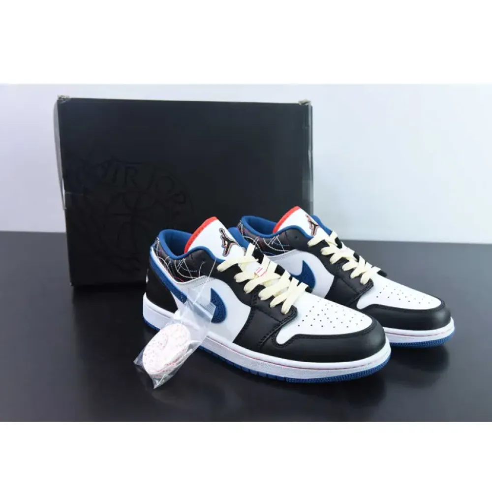 Air Jordan 1 Low ‘White Industrial Blue Siren Red’ FV3622-141