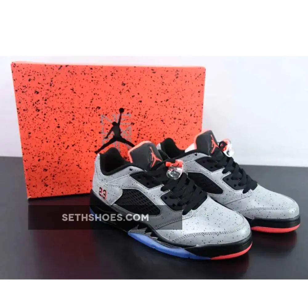 Neymar x Air Jordn 5 Retro Low Reflective Silver/Infrared 23-Black
