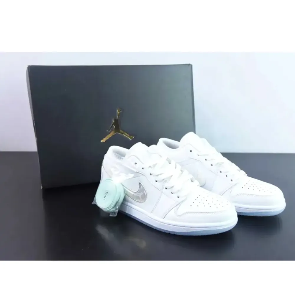 Air Jordan 1 Low ‘Glitter Swoosh’ White  FQ9112-100