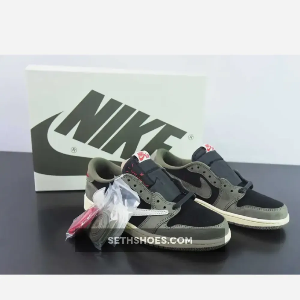 Travis Scott x Air Jordan 1 Low OG “Black Olive”  DM7866-002