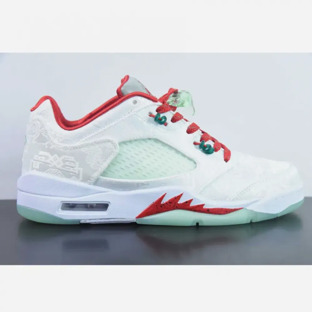 CLOT x Air Jordan 5 Low White Silk