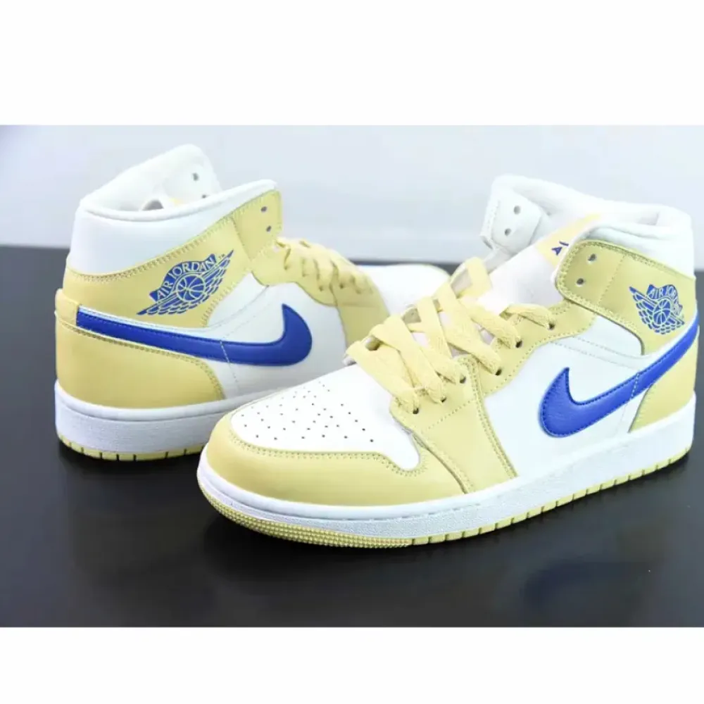 Air Jordan 1 Mid Lemon Wash/White/Lapis  BQ6472-701