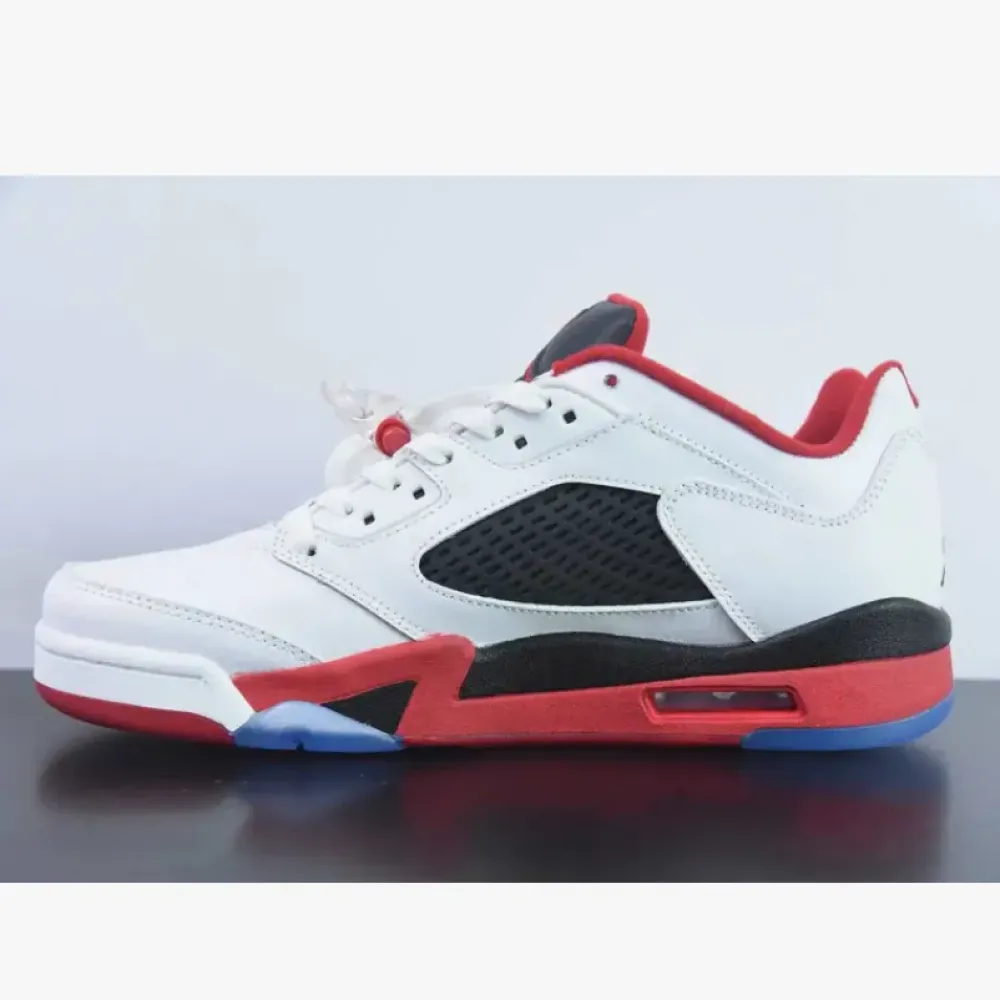 Air Jordan 5 Low White/Fire Red-Black  819171-101