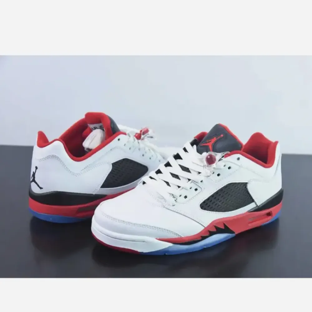 Air Jordan 5 Low White/Fire Red-Black  819171-101