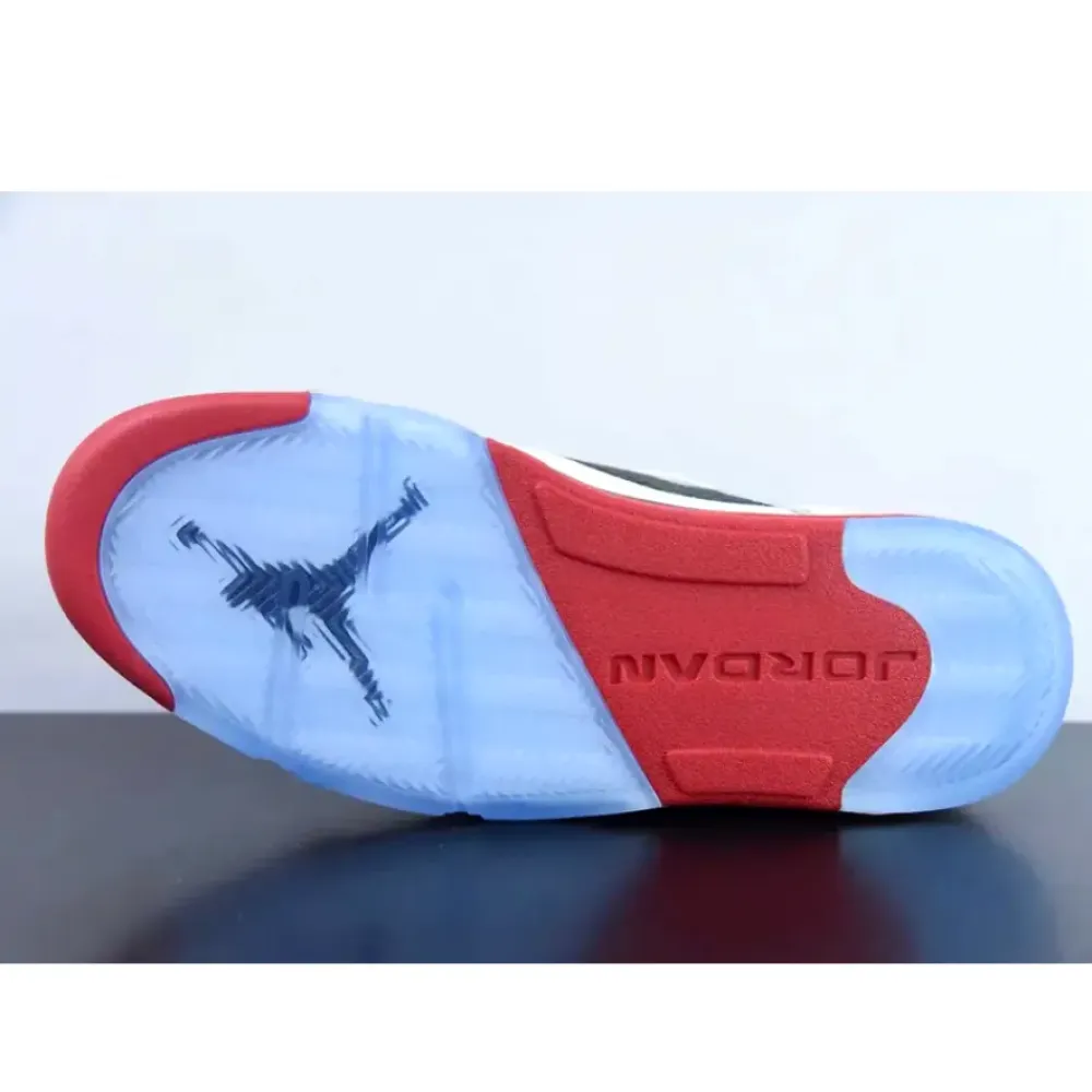 Air Jordan 5 Low White/Fire Red-Black  819171-101
