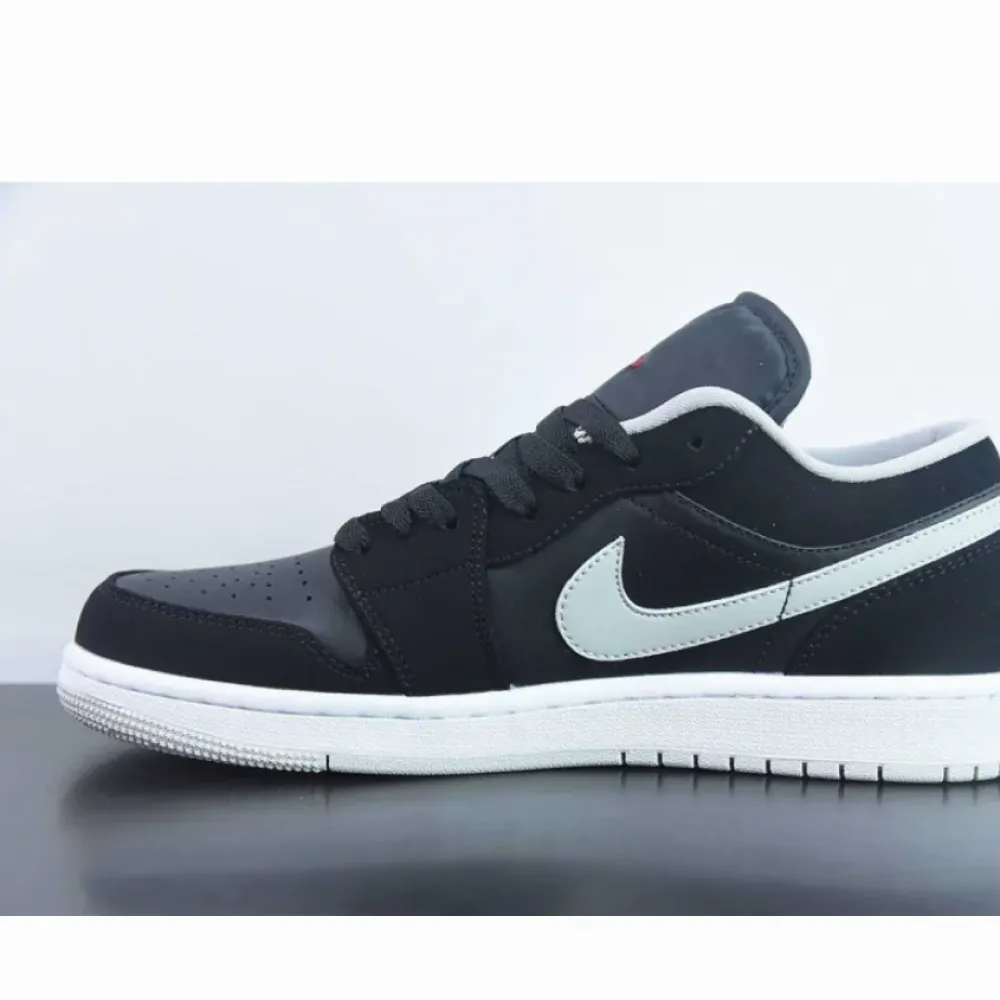 Air Jordan 1 Low Black/University Red-Cement Grey  553558-032