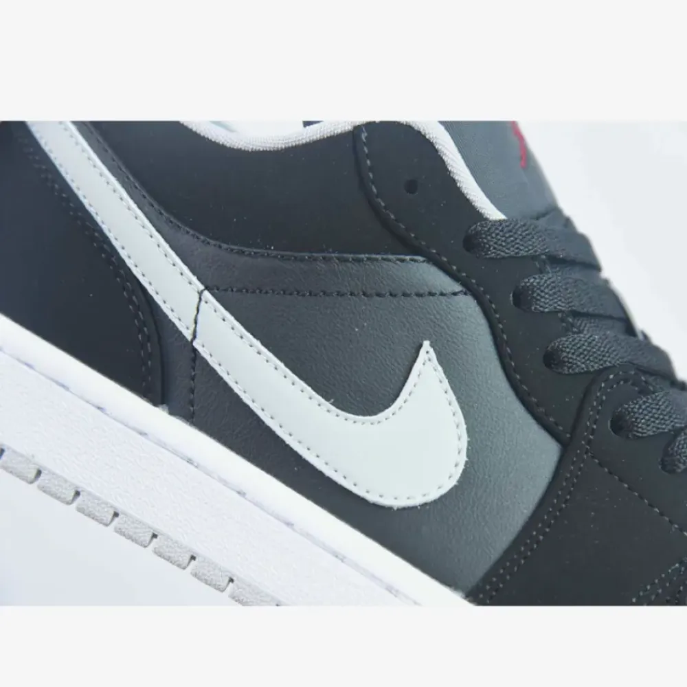 Air Jordan 1 Low Black/University Red-Cement Grey  553558-032