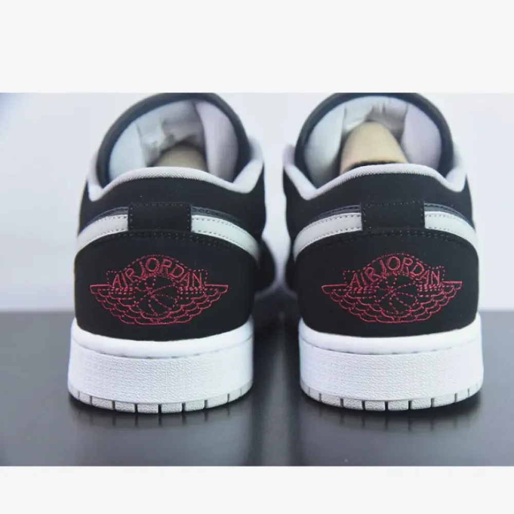 Air Jordan 1 Low Black/University Red-Cement Grey  553558-032