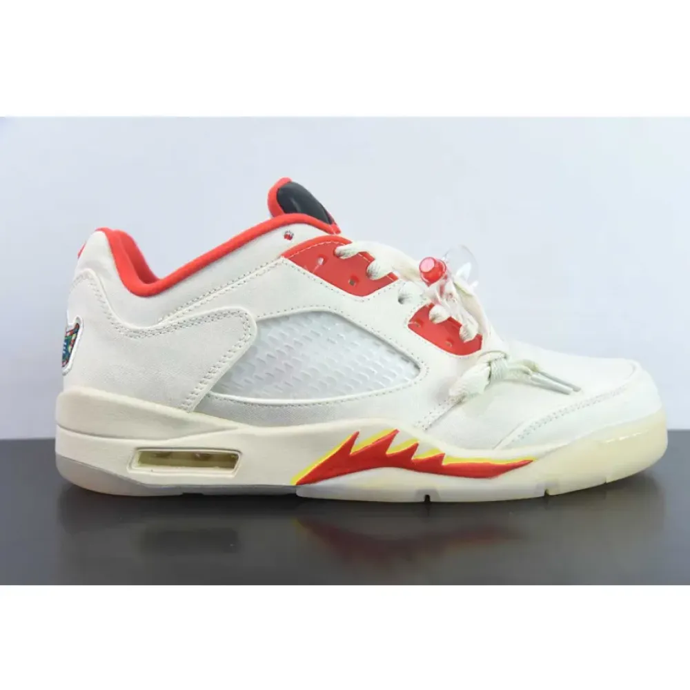 Air Jordan 5 Low “CNY” Sail/Chile Red-Opti Yellow  DD2240-100