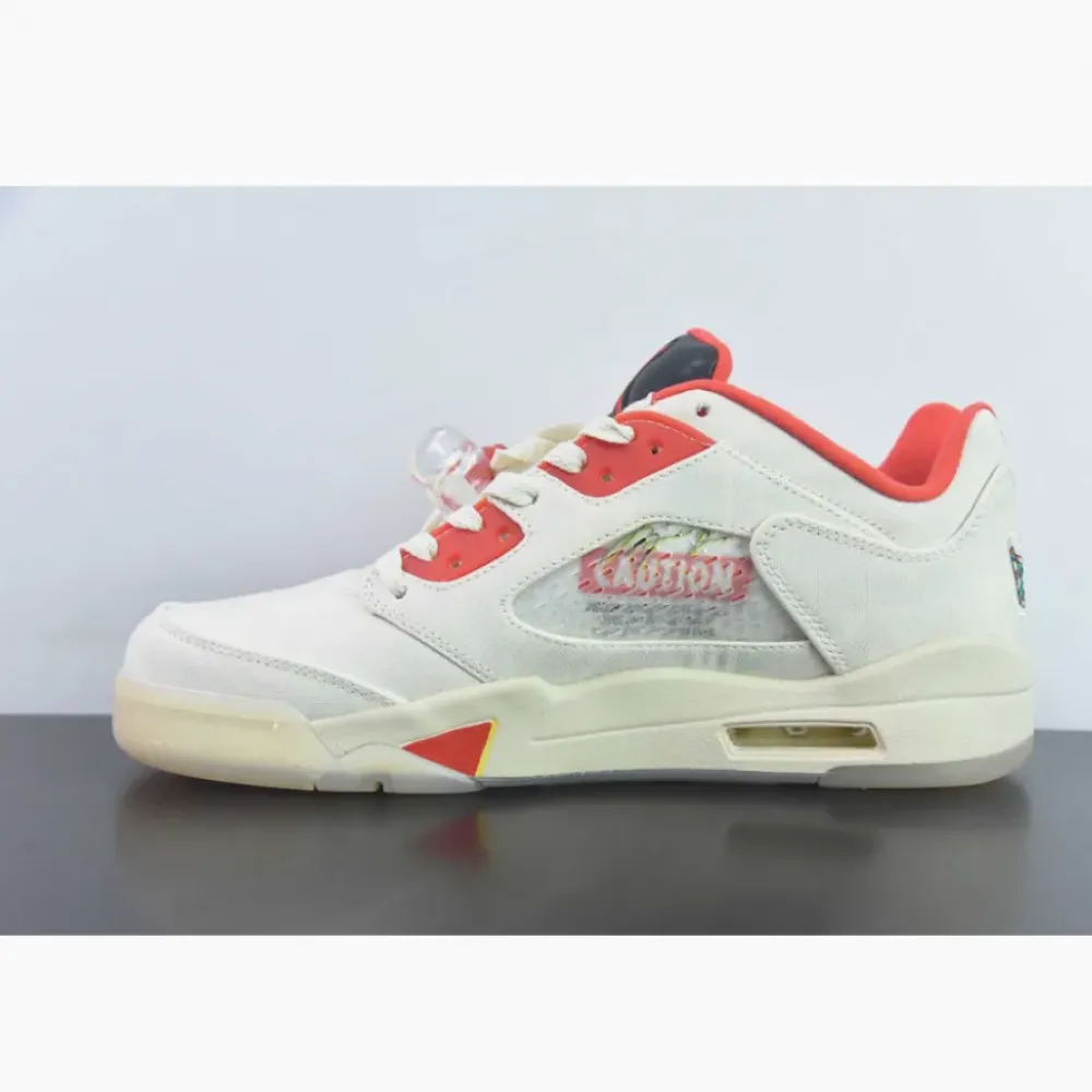 Air Jordan 5 Low “CNY” Sail/Chile Red-Opti Yellow  DD2240-100