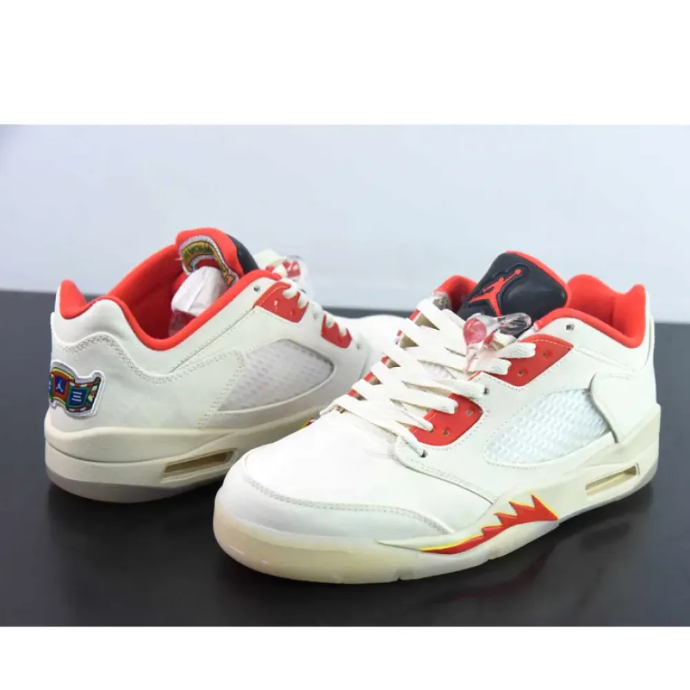 Air Jordan 5 Low “CNY” Sail/Chile Red-Opti Yellow  DD2240-100