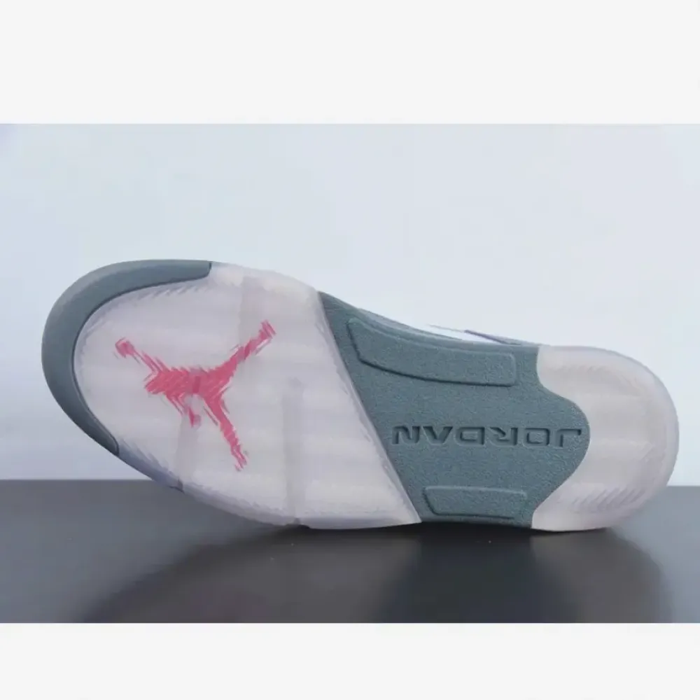 Air Jordan 5 Low Indigo Haze/Fire Red-Metallic Silver-Grey  FJ4563-500