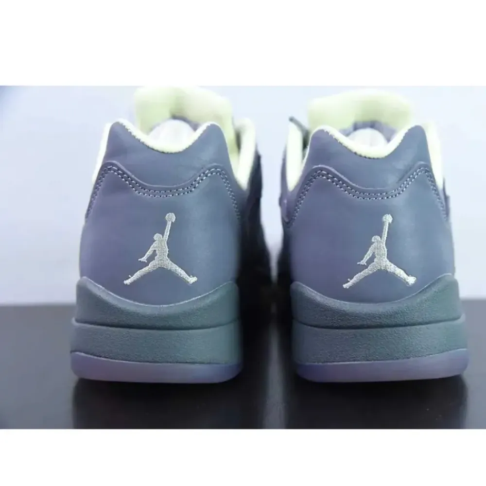 Air Jordan 5 Low Indigo Haze/Fire Red-Metallic Silver-Grey  FJ4563-500