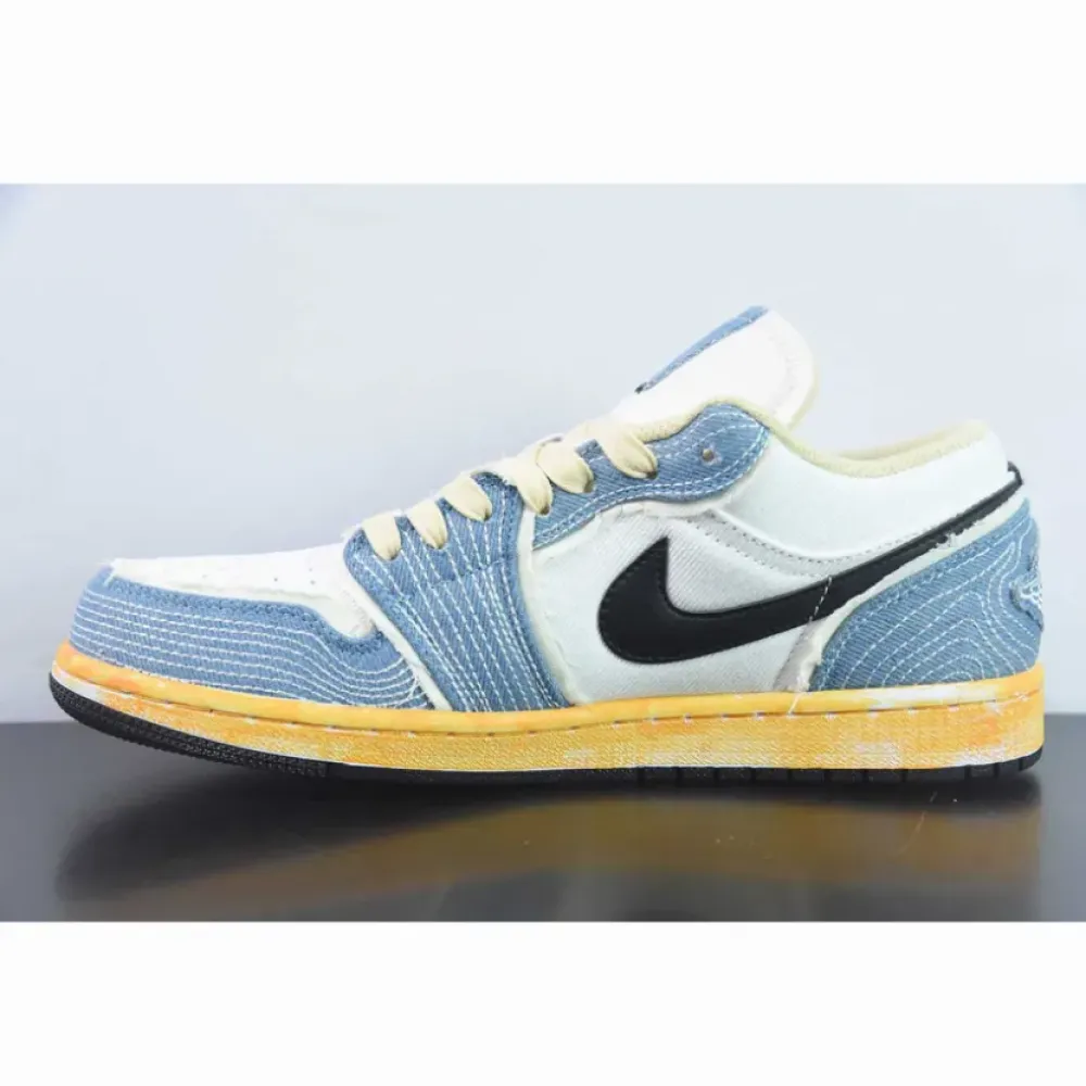 Air Jordan 1 Low ‘Sashiko’ Ashen Slate/Black-Pale Ivory-Sesame FN7670-493