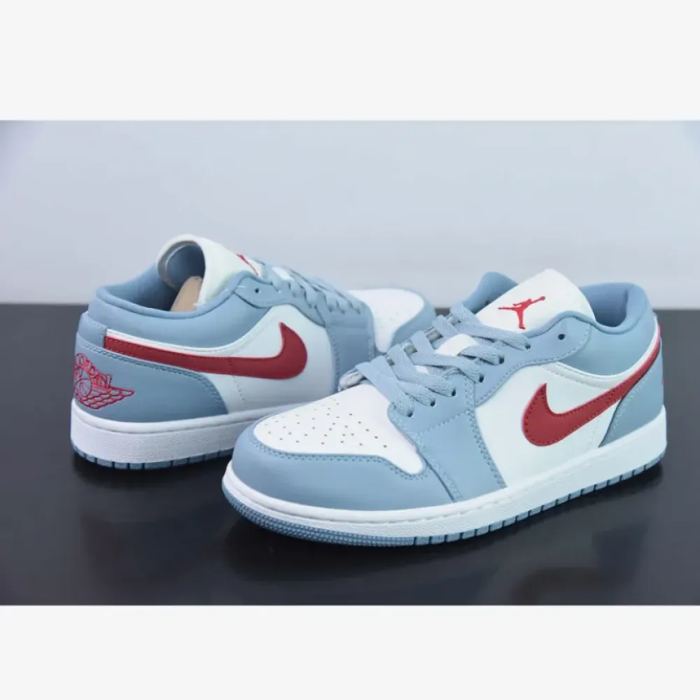 Air Jordan 1 Low Blue Grey Dune Red  DC0774-164