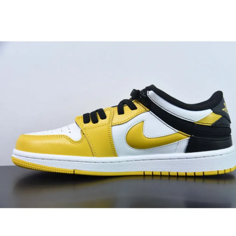 Air Jordan 1 Low FlyEase “Taxi” White/Black-University Gold  DM1206-107
