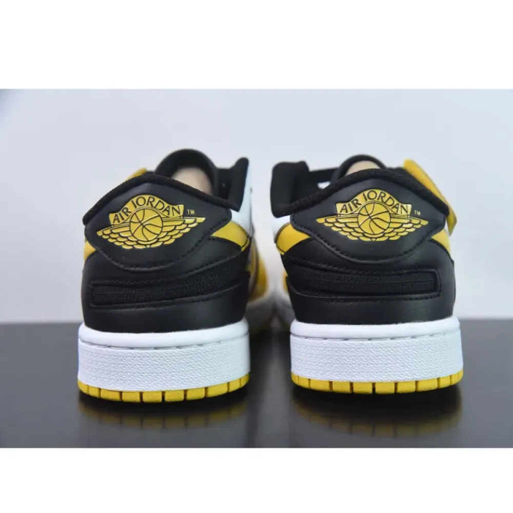 Air Jordan 1 Low FlyEase “Taxi” White/Black-University Gold  DM1206-107