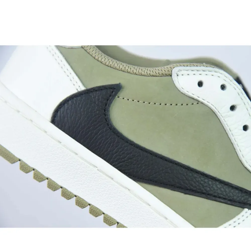 Travis Scott x Air Jordan 1 Low Golf Neutral Olive/Black-Sail-Light Lemon Twist FZ3124-200