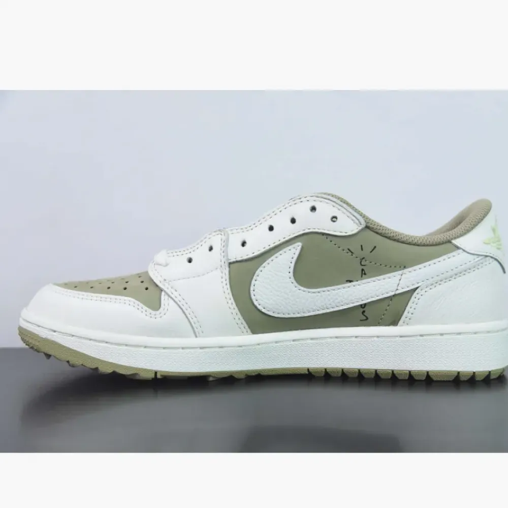 Travis Scott x Air Jordan 1 Low Golf Neutral Olive/Black-Sail-Light Lemon Twist FZ3124-200