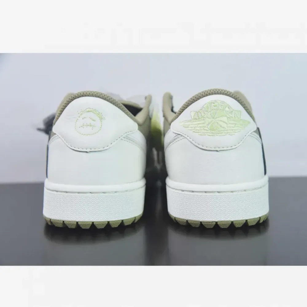 Travis Scott x Air Jordan 1 Low Golf Neutral Olive/Black-Sail-Light Lemon Twist FZ3124-200