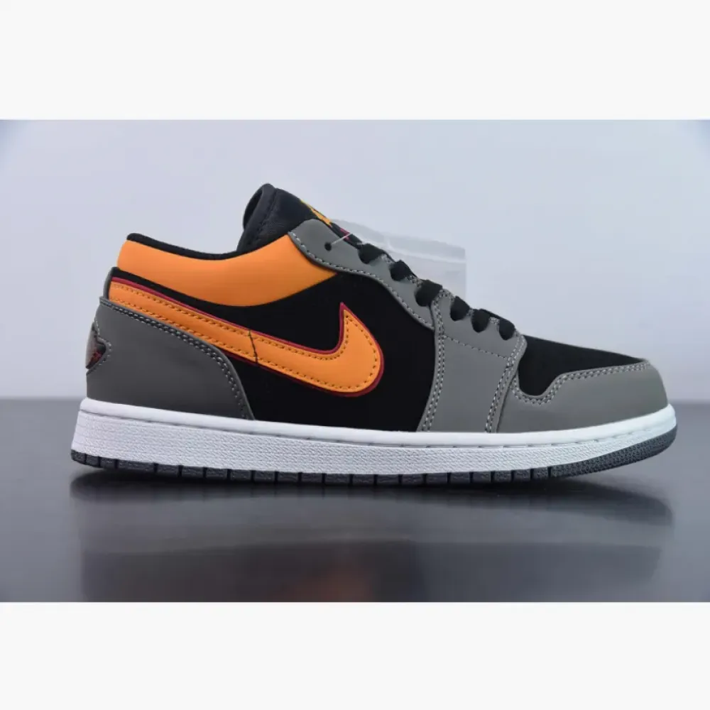 Air Jordan 1 Low Black/Vivid Orange-Light Graphite  FN7308-008
