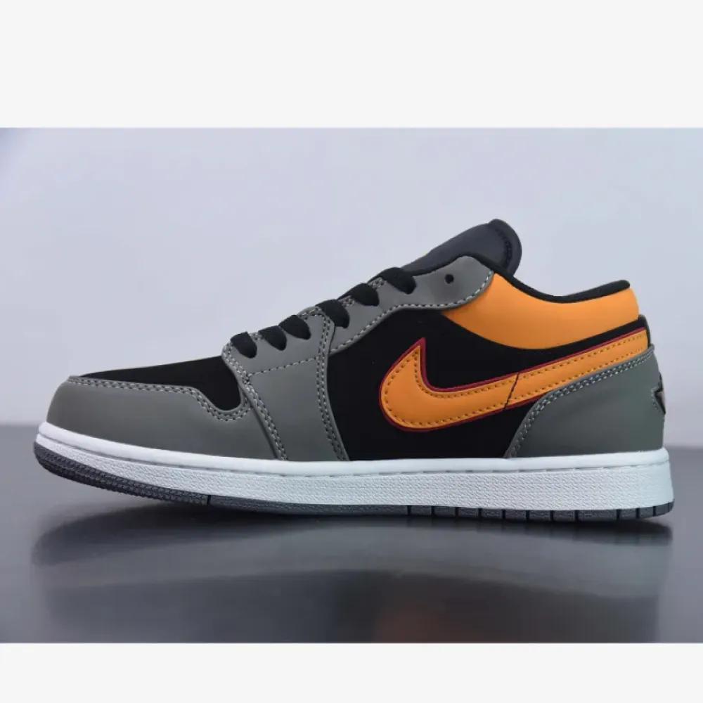 Air Jordan 1 Low Black/Vivid Orange-Light Graphite  FN7308-008