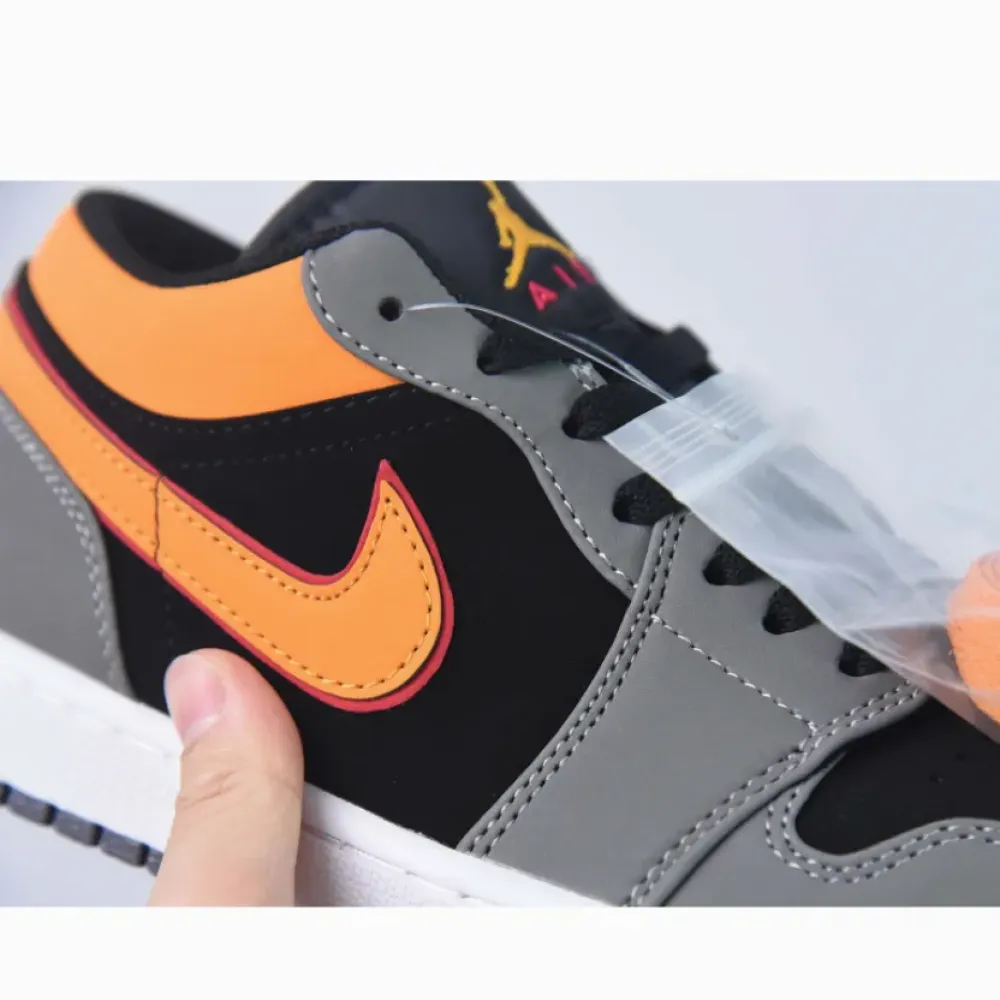 Air Jordan 1 Low Black/Vivid Orange-Light Graphite  FN7308-008