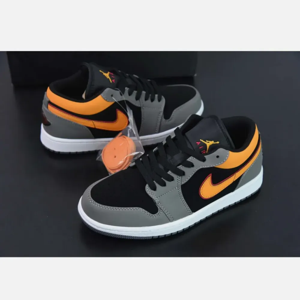 Air Jordan 1 Low Black/Vivid Orange-Light Graphite  FN7308-008