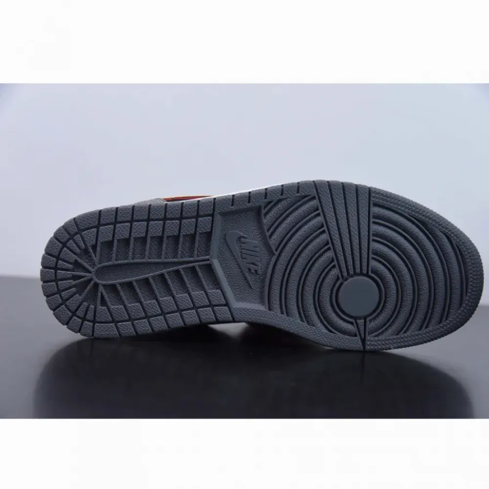 Air Jordan 1 Low Black/Vivid Orange-Light Graphite  FN7308-008