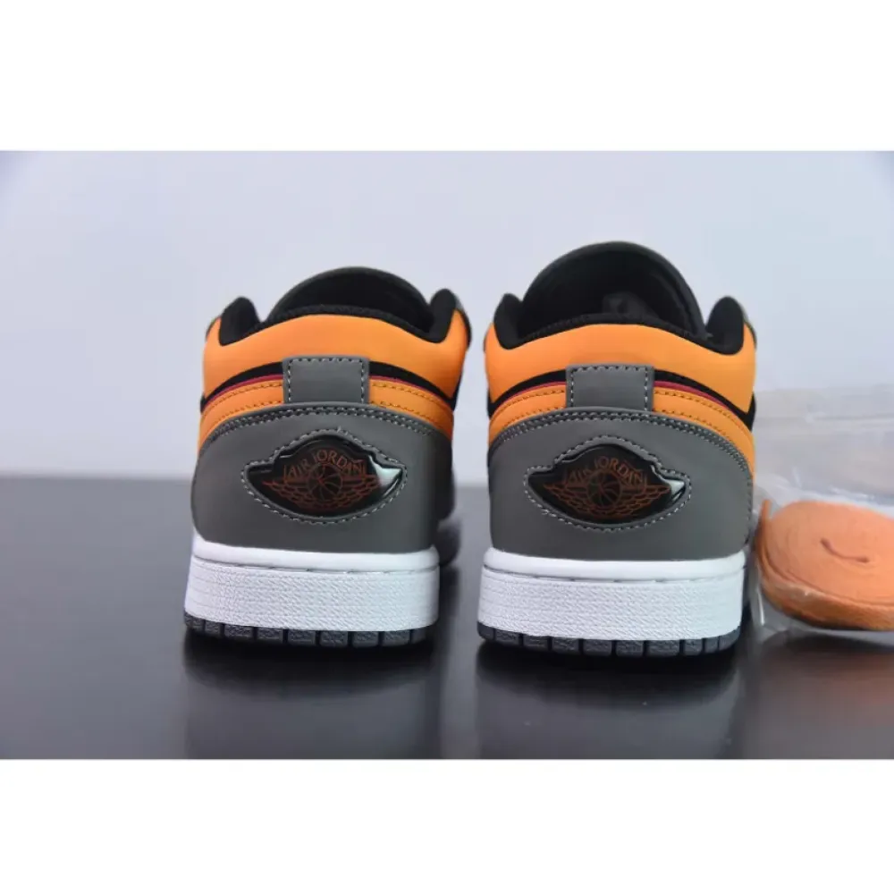 Air Jordan 1 Low Black/Vivid Orange-Light Graphite  FN7308-008