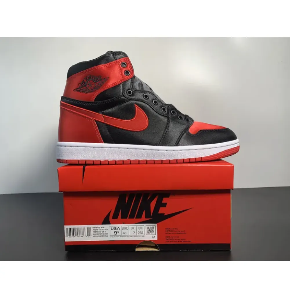 Air Jordan 1 High OG “Satin Bred” Black/Red/White  FD4810-061