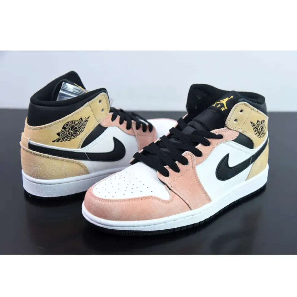 Air Jordan 1 Mid “Flight Club” Magic Ember/Sundial-White-Black  DX4332-800