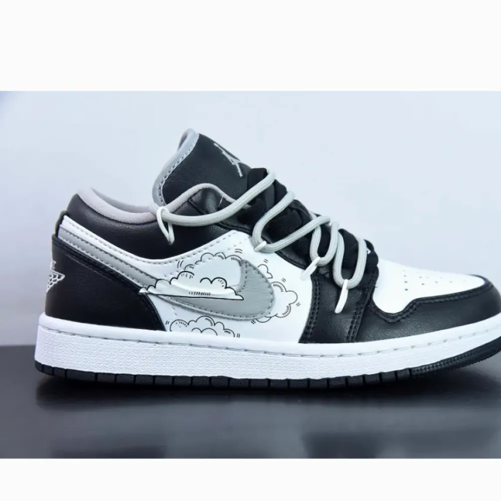 Custom Air Jordan 1 Low ‘Panda’ White Black