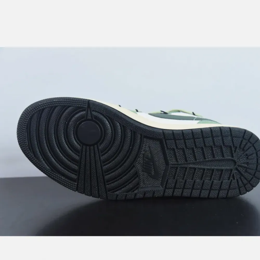 Custom Air Jordan 1 Low White Black Green
