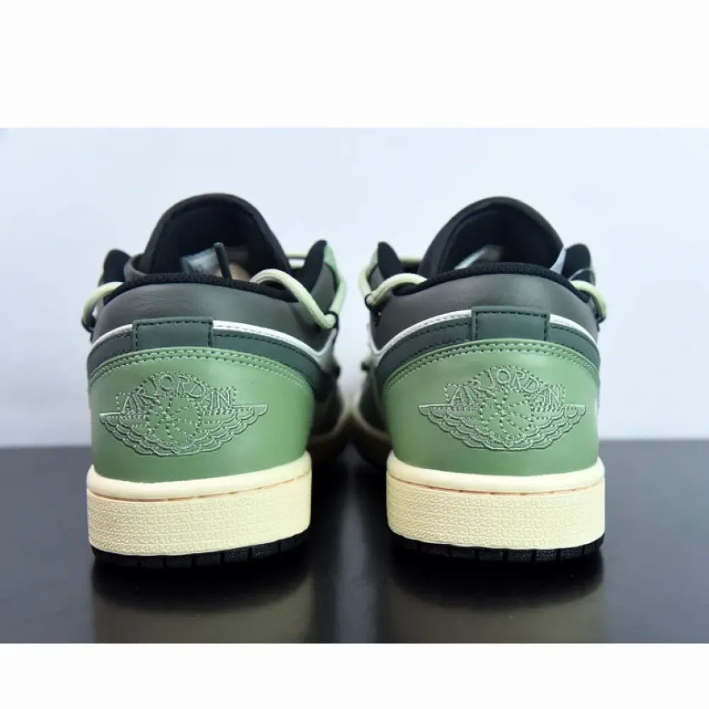 Custom Air Jordan 1 Low White Black Green