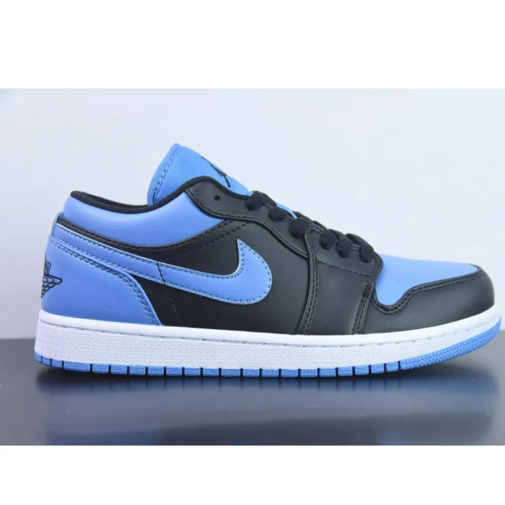 Air Jordan 1 Low Black/Black-University Blue-White  553558-041