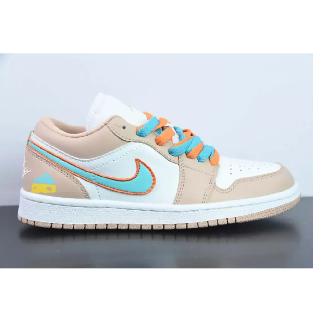 Custom Air Jordan 1 Low Sunset Haze/White/Bright Citrus
