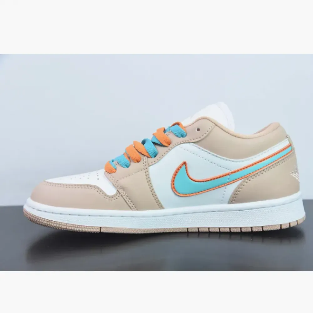 Custom Air Jordan 1 Low Sunset Haze/White/Bright Citrus