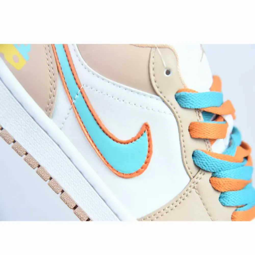 Custom Air Jordan 1 Low Sunset Haze/White/Bright Citrus